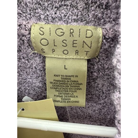 Sigrid Olsen Sport Womens Sweater Size Large Orch Bloom Purple Crowl Neck NWTs - Picture 5 of 12